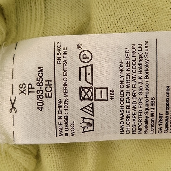BANANA REPUBLIC XS light green lightweight merino wool sweater - Picture 4 of 4